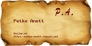Petke Anett névjegykártya